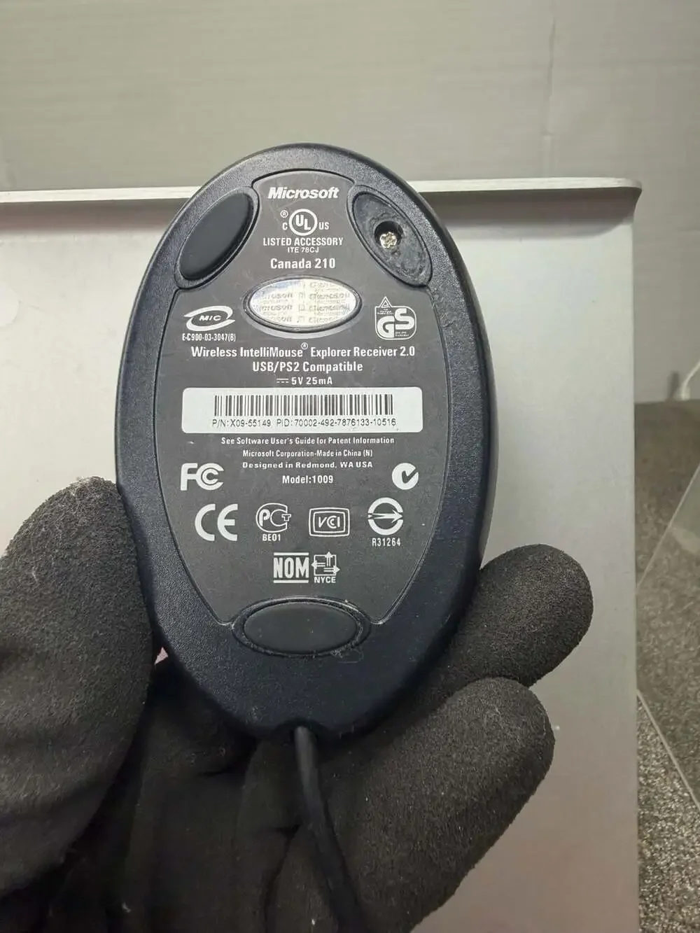 Microsoft Wireless IntelliMouse Explorer Receiver 2.0 Model 1009